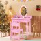 Kids Pink Vanity Table and Chair Set with LED Lighted Mirror Storage Drawer and Detachable Mirror for 3-8 Years Old